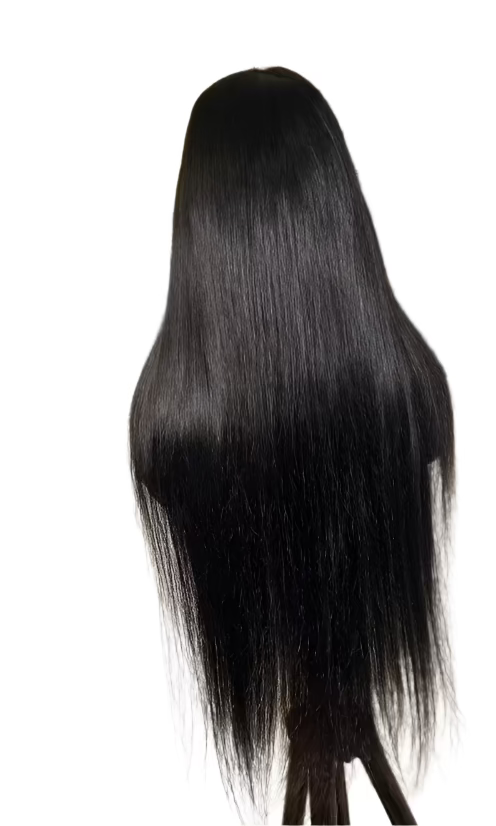 13x6 64” straight natural black wig