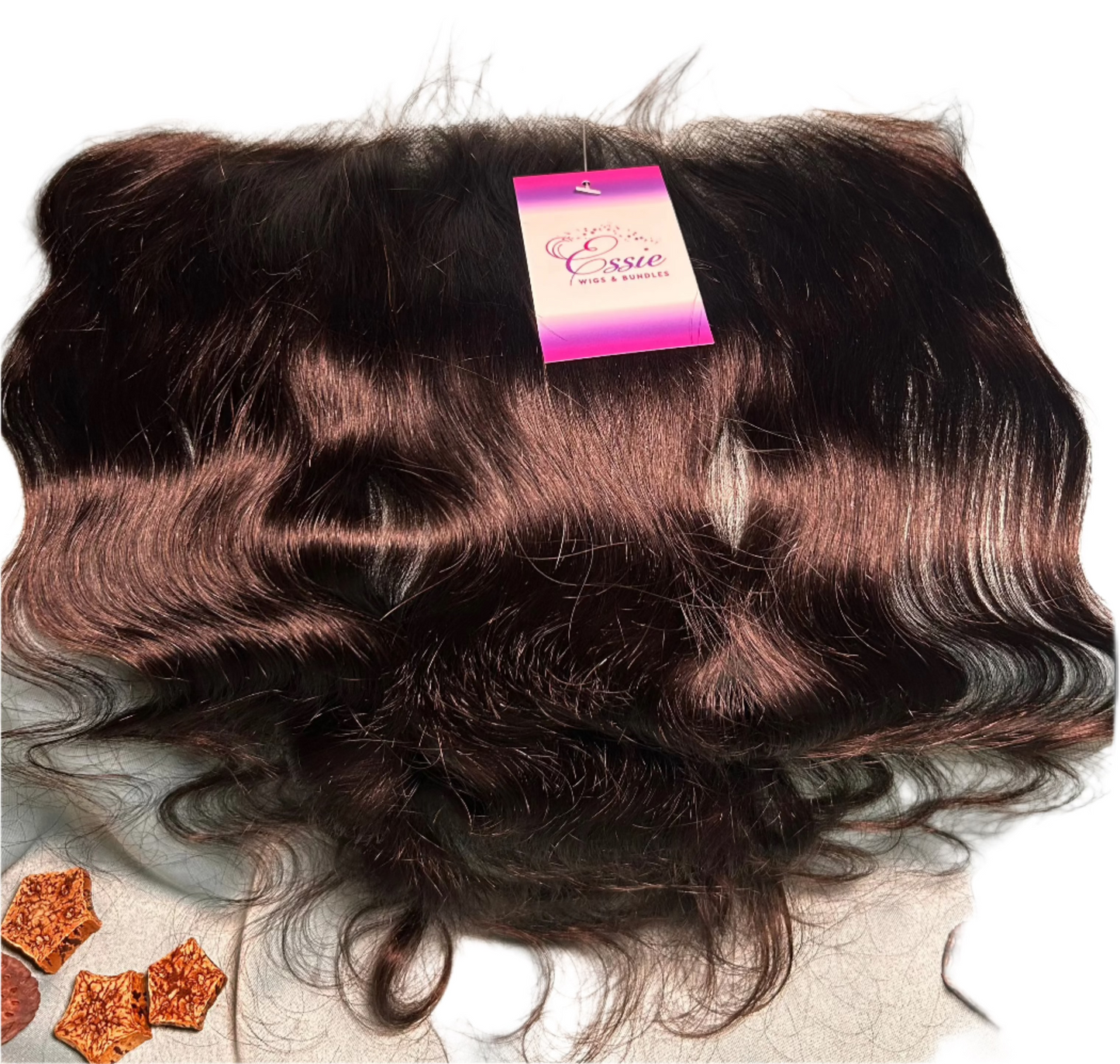 Essie 13x4 and 13x6 100% Virgin Human Hair HD and Transparent Lace Frontals; Tight And Neat, Thick And Healthy Ends, No Shedding, No Tangles, Soft And Full, Smooth And Silky Human Hair. Textures: Straight, Body-wave, High Quality frontals.